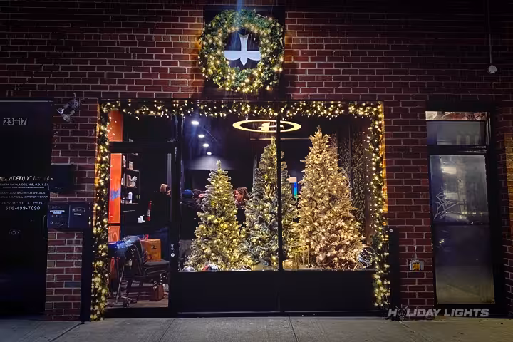 Church Custom Christmas Display - Commercial Christmas lights installation in Rhode Island