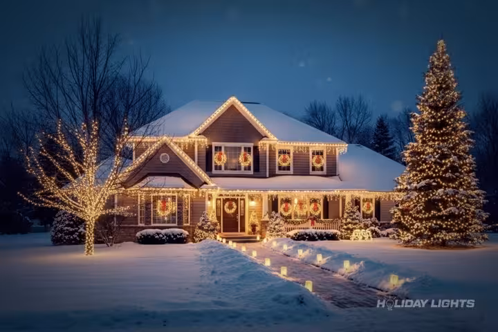 Professional Christmas light installation in Rhode Island