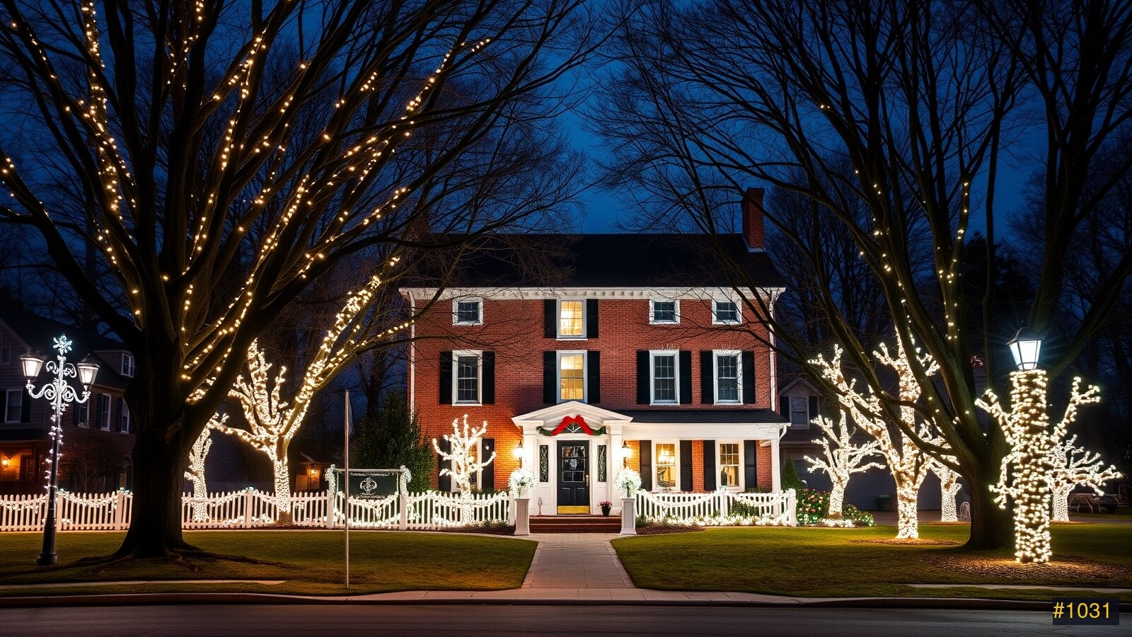 Christmas light installation in Middletown
